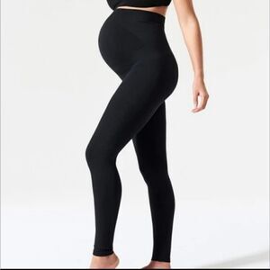 BLANQI Black Maternity Belly Support Leggings Sz L